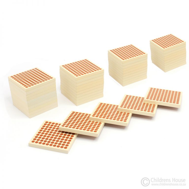 9 Wooden Thousand Cubes - Childrens House Montessori Materials