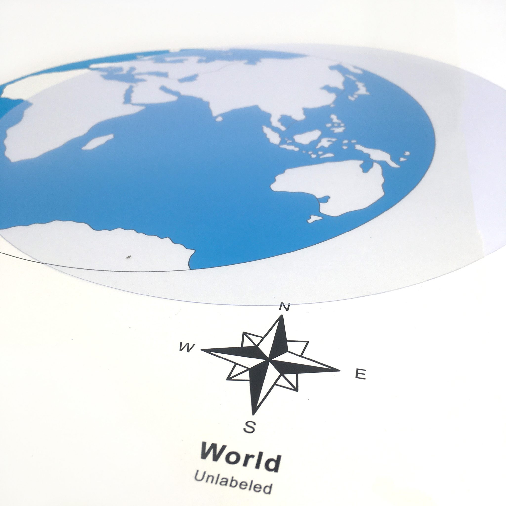 Clear Plastic Circle for Tracing World Map - Childrens House