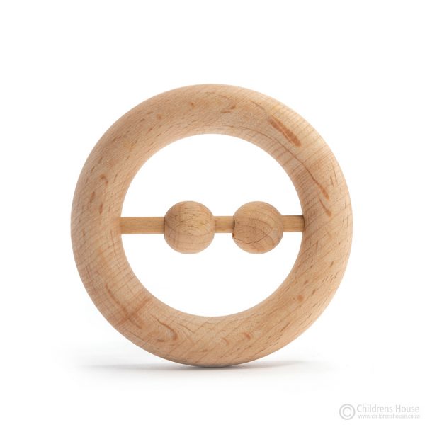 Wooden Rattle with 2 Beads