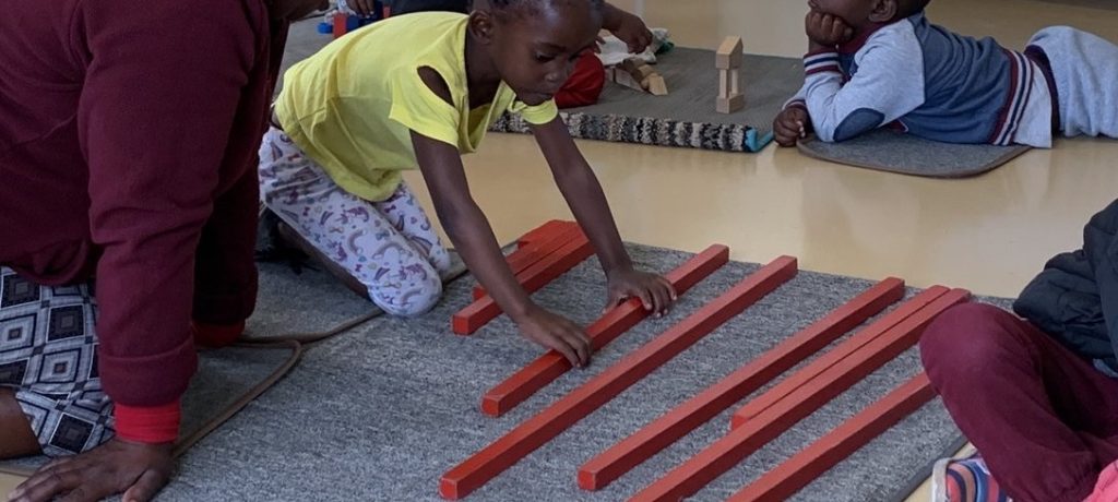 Ikhaya Labantwana Montessori - the Child at Work with Red Rods