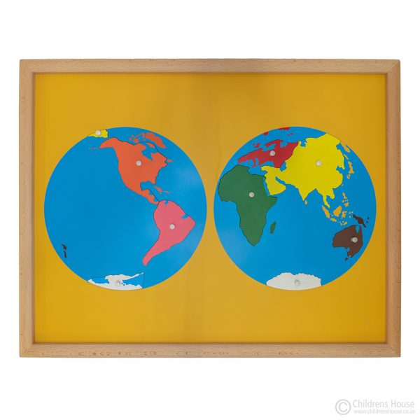 World Puzzle Map, an iconic representation of the Montessori Geography curriculum