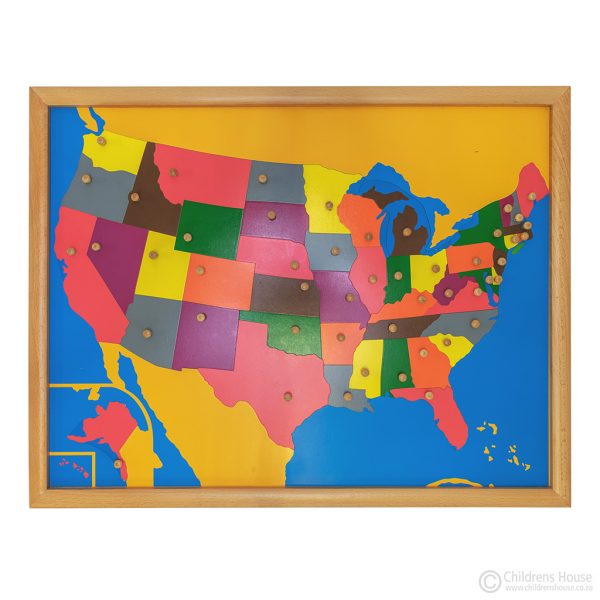 The United States Puzzle Map is an integral resource in the Montessori curriculum. This product introduces the Child to geography, whilst enhancing their cognitive skills.