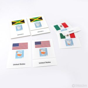 North America Flags - 3 Part Cards