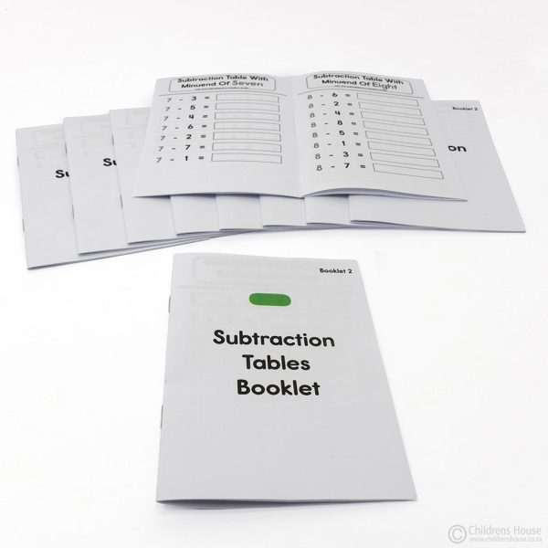 Subtraction Tables Booklet 2 - Set of 10