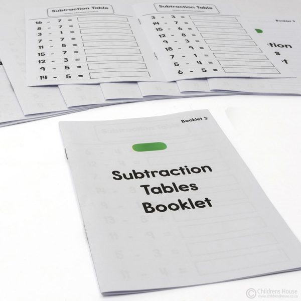 Subtraction Tables Booklet 3 - Set of 10