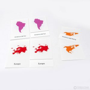 Continent 3 Part Cards - Spanish