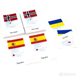 Europe Flags - 3-Part Cards - Spanish
