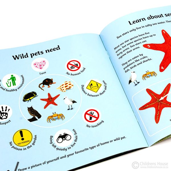 The Two Oceans Aquarium book has a lot of interesting puzzles and explain how wild pets are different to domesticated animals.