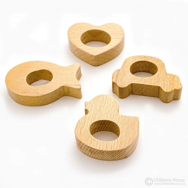 The 4 birch wood teethers, manufactured from birch wood. Childrens House believe that Montessori work, begins from the day the Child is born.