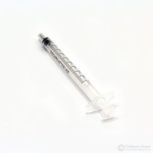 This image of the 1ml syringe, shows the plunger depressed. It helps to strengthen the Child's fine motor muscles. This action encourages the development of the correct finger grip to hold a pencil.