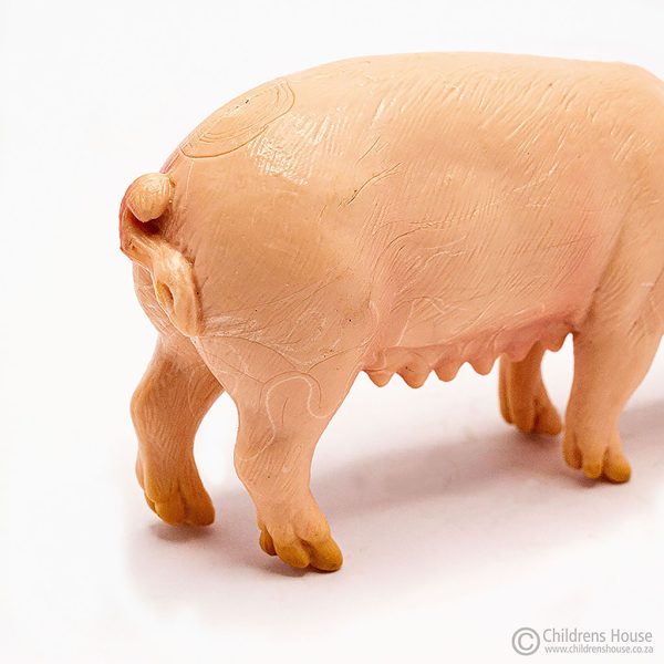 The featured image is a close-up of the rear of a pink sow, to illustrate the details. The sow is part of the sounder family. This language object, forms part of an activity known as The Farm in the Montessori Language Curriculum. It can be purchased individually, or as part of the complete Farm activity.