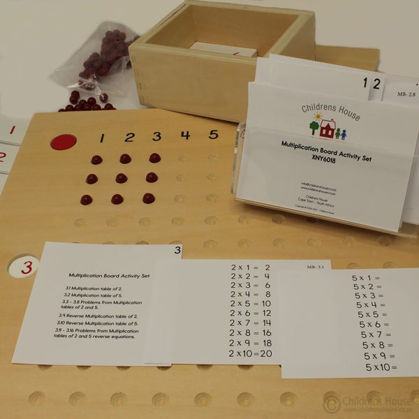 The Multiplication Board Activity Set, is designed as an extension to the Multiplication Board, (which is sold as a separate item). This #XCurricula activity set was designed and manufactured by Childrens House, to assist the teacher.