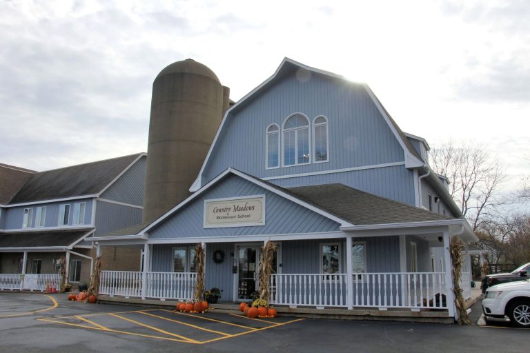 Country Meadows Montessori School - Upper Elementary Guide - the picture is of an old fashioned schoolhouse, which looks like it may have been a small country silo in days gone by
